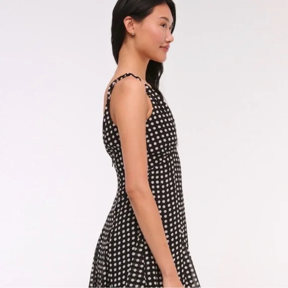 Abercrombie & Fitch Black Mini Dress with White Polka Dots - Picture 5 of 7